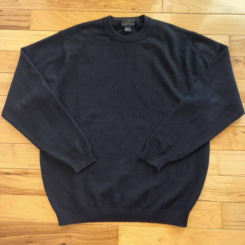 Paige Women's Medium Crew Neck Cashmere Sweater Black Soft 2 Play 100% Pure
